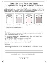 Free Worksheet For Acids And Bases Experiments Teaching