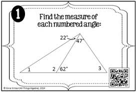 4.1 worksheet triangle sum and exterior angle theorem answer key no work, no credit! Angles Of Triangles Task Cards Triangle Sum Theorem Exterior Angle Theorem