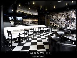 Black And White Restaurant Interior Black White Restaurant White Restaurant Restaurant Restaurant Interior