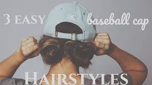 3 Easy Baseball Cap Hairstyles Youtube Cap Hairstyles Baseball Cap Hairstyles Ball Cap Hair