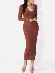 Plain V Neck Women S Long Sweater Dress Long Sweaters For Women Long Sweater Dress Tight Long Sleeve Dress