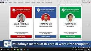 Cara Membuat Id Card Dengan Word Free Template Tutorial89 Tutorial Microsoft Word Di Video Tutorial Kali Ini Kita Akan Belajar B Kartu Nama Kartu Belajar