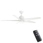 Mena 54-inch Color Changing LED Indoor/Outdoor Matte White Ceiling Fan with Light and Remote  Hampton Bay