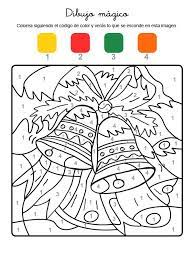 Todos los juegos de colorear, como por ejemplo colorear gatos, colorear perros y muchos más juegos para niños en juegos infantiles.com. Dibujo Magico De Campanas De Navidad Dibujo Para Colorear E Imprimir