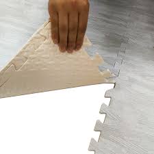 What to do with black and white tile floors? White Wood Grain Interlocking Eva Foam Floor Mats 100 Sq Ft 25 Pc Crosslinks