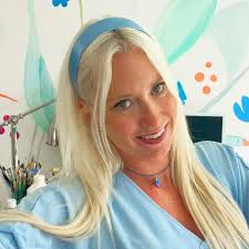 Bluebird of Happiness Small Pendant Choker Necklace, Tiny Original  Painting, Blue Twine, Silver Detailing