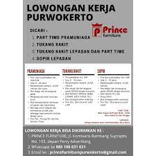 Jalanan dan sudut kota purwokerto part ii. Lowongan Kerja Prince Lowongan Kerja Purwokerto Facebook