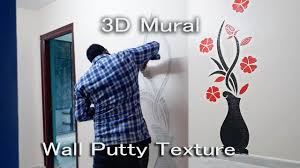 Mode of applying wall putty prior to paint admin. Wall Putty Texture Paint Design 3d Mural Youtube Wall Murals Wall Murals Painted Mural Design