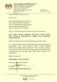 Ctr bagi pegawai yang dilantik sebagai jurulatih plkn. Cuti Tanpa Rekod Untuk Penjawat Awam Sambut Good Friday