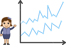 Progress Chart Business Cartoon Character Vector Royalty