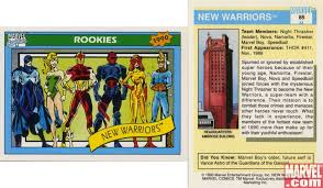 Make Mine Marvel Marvel Universe Trading Cards Series 1 1990 Marvel Comic Character New Warriors Cards