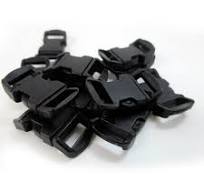 48 Black Paracord Bracelet Buckle 1/2 Plastic Curved Side Release Snap  Survival