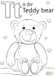 Great Image Of Letter T Coloring Page Davemelillo Com Teddy Bear Coloring Pages Bear Coloring Pages Alphabet Coloring Pages
