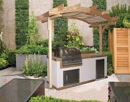 Cool Small Outdoor Kitchen Gazebo Pergola Design Lp Gas Built In Bbq Grill Ceramic Tiled Counterrtop O Built In Bbq Grill Built In Grill Outdoor Kitchen Design