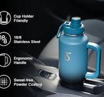 Amazon.com: Trebo Insulated Water Bottle 40oz that Fits in Car Cup Holder  with Spout Straw Lids, Stainless Steel Bottles Travel Flask with Handle, ...