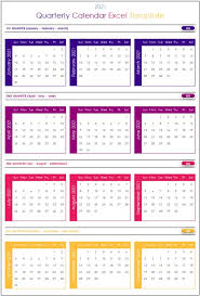 Quarterly Calendar 2021 Excel Template In 2020 Quarterly Calendar Excel Templates Excel Calendar