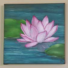 Lotus Flower Acrylic On Canvas Flower Art Painting Lotus Art Lotus Flower Painting