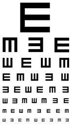 A snellen chart is an eye chart that can be used to measure visual acuity. Unbenanntes Dokument