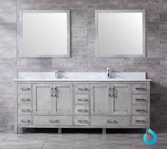 84 Solid Rubber Birch Wood Vanity In A Distressed Grey Wood Finish With A 3cm White Carrara Double Vanity Bathroom Vanity Set With Mirror Buy Bathroom Vanity