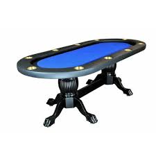 Elite 94 Sunken Playing Surface Poker Table In Blue New Ideas Items Poker Table Dining Table Setting Poker