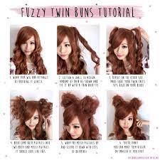 Poppy Noir Super Cute Hair Tutorial Fuzzy Twin Buns Kawaii Hairstyles Hair Tutorial Hair Styles