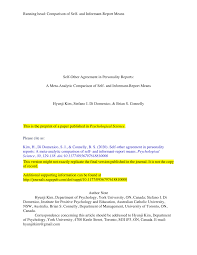 Enfjs can sometimes have these larger than life personalities, wanting to bring others together and really connect with them. Pdf Self Other Agreement In Personality Reports A Meta Analytic Comparison Of Self And Informant Report Means