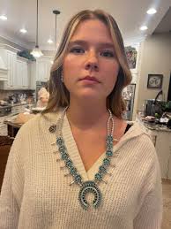 Turquoise & Multi Colored Stone Necklace Handcrafted Squash Blossom  Necklace and Earring Set Silver Ladies Gifts, Unique Gifts for Her