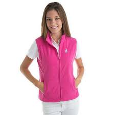 Johnnie O Fleece Vest In Hot Pink Country Club Prep