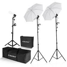 Craphy 600w Photo Studio Umbrella Continuous Lighting Kit Photography Umbrella Kit Light With Bulb Caseligh Umbrella Photography Continuous Lighting Lamp Light
