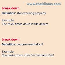 Break Down Idiom Meaning With Examples Explained By Theidioms Com Idioms Theidioms Theidioms Com Sayings Proverbs English Idioms Stop Working Sayings