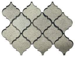 Antique mirror glass mosaic tile in arabesque lanterns pattern. Arabesque Lantern Antique Mirror Mosaic Sample Mediterranean Mosaic Tile By Tilesbay Houzz