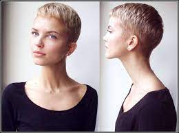 Shaved Back And Sides With Fringe Google Search Very Short Hair Short Hair Styles Pixie Super Short Hair