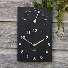 Outdoor clocks vary in price depending on a range of factors including size, material, style, and overall quality. Clock And Thermometer Made From Recycled Packaging By Circular Co Notonthehighstreet Com