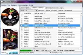 El wii bakup manager podéis descargarlo de alguna página de internet , no necesita instalación. Wii Backup Manager Wii Scenebeta Com