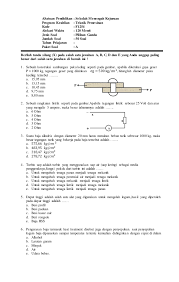 Soal uas teknik pemesinan bubut kelas xi ini dibuat sebagai acuan dalam mengetahuai akan keterserapan materi pelajaran yang diajarkan. 1 Latihan Soal 1 A