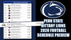 Penn State Nittany Lions 2020 Football Schedule Preview - Youtube