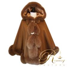 Fur Trimmed Cape Fur Trimmed Cape Fur Fashion Fur Cape