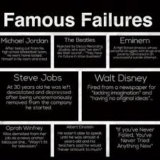 Famous Failures Michael Jordan Walt Disney Steve Jobs Oprah Famous Failures Inspirational Story Words