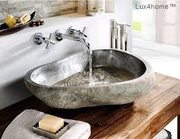 stone vessel sink bathroom
