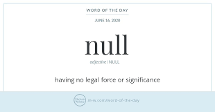Word Of The Day Null Word Of The Day Words Word Definitions