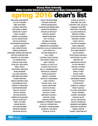 spring 2016 dean's list