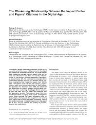 Vous devez rester seul à accéder à votre compte ! Pdf The Weakening Relationship Between The Impact Factor And Papers Citations In The Digital Age