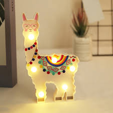 Led Night Light 6led Cute Alpaca Shape Decorative Night Lamp Nightlight Desktop Bedside Light For Bedroom Living Room Night Lights Aliexpress