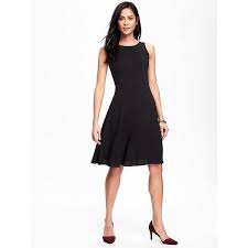 Old Navy Womens High Neck Fit Flare Dress 30 Liked On Polyvore Featuring Dresses Black Petite Slee Fit And Flare Dress Clothes Design Fit Flare Dress