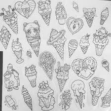 Black And White Ice Cream Cone Tattoo Ice Cream Flash Tat Kawaii Tattoo Girly Tattoos Ice Cream Tattoo