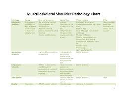 musculoskeletal shoulder pathology chart