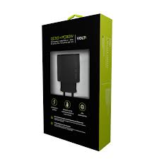 CARREGADOR DE PAREDE VOLT 30W COM DUAS PORTAS | PRETO