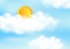 Céu azul com sol e nuvens brancas | Vetor Premium