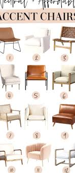 12 Of The Best Affordable Neutral Accent Chairs For Living Room Bedroom Home Offic Upholstered Accent Chairs Leather Accent Chair Accent Chairs For Living Room