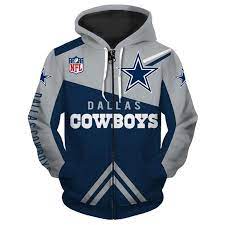 Dallas Cowboys Zip Up Hoodies 3d Sweatshirt Long Sleeve Dallas Cowboys Hoodie Zip Up Hoodies Hoodies